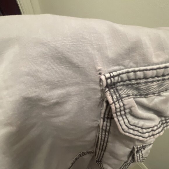 Buckle Black Standard Fit Cargo Shorts Mens 27W 23L Gray Chambray Magic Outdoors - Picture 13 of 13